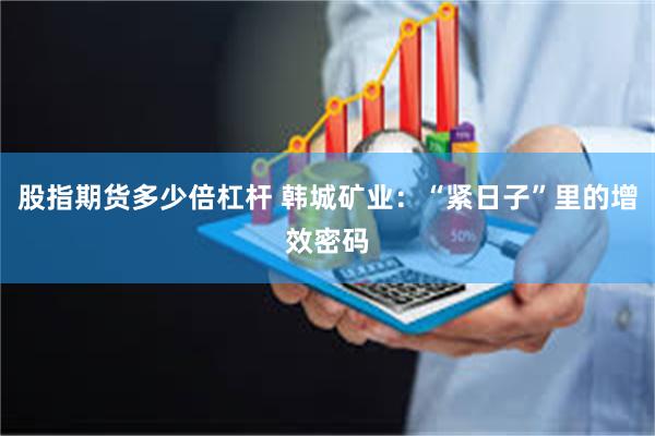 股指期货多少倍杠杆 韩城矿业：“紧日子”里的增效密码