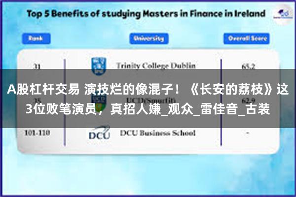 A股杠杆交易 演技烂的像混子！《长安的荔枝》这3位败笔演员，真招人嫌_观众_雷佳音_古装