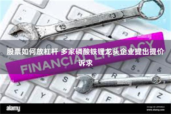 股票如何放杠杆 多家磷酸铁锂龙头企业提出提价诉求